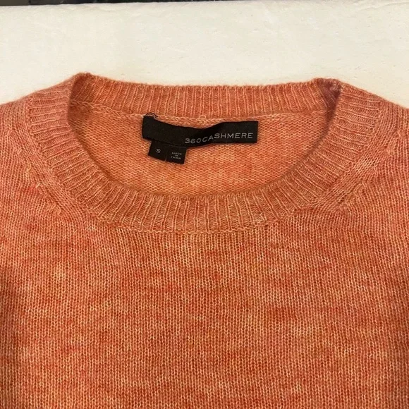 360Cashmere Burnt Orange Cashmere Cotton Crewneck Sweater Size S - Picture 2 of 5